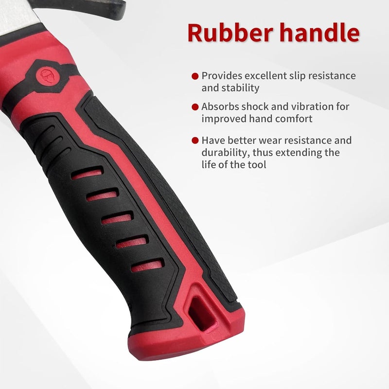 HOUSERAN Small Hammer 12oz, Claw Hammers for Picture Hanging, Martillos De Construccion, Small Hammer for Women, Suitable for Family, Camping, Stakes, DIY, Red x Black - Image 4